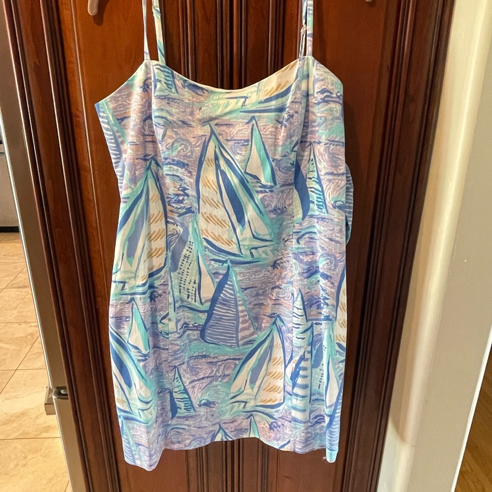 NWT Lilly Pulitzer Shelli Stretch Dress in Light Lilac Verbena Aboat Time - Picture 5 of 7